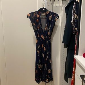 Reformation blue floral mid length dress